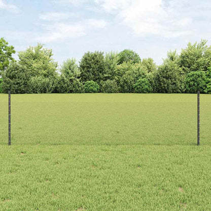 Hexagonal Fence with Post 50 x 0.5 m PVC-Coated Steel Grey Mesh