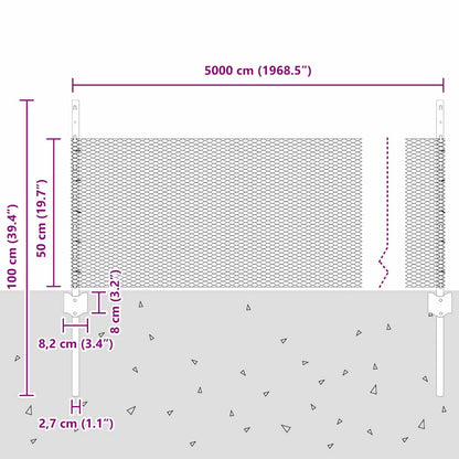 Hexagonal Fence with Post 50 x 0.5 m PVC-Coated Steel Grey Mesh