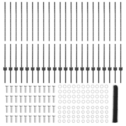Hexagonal Fence with Post 50 x 1.2 m PVC-Coated Steel Grey Mesh