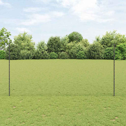 Hexagonal Fence with Post 50 x 1.5 m PVC-Coated Steel Grey Mesh