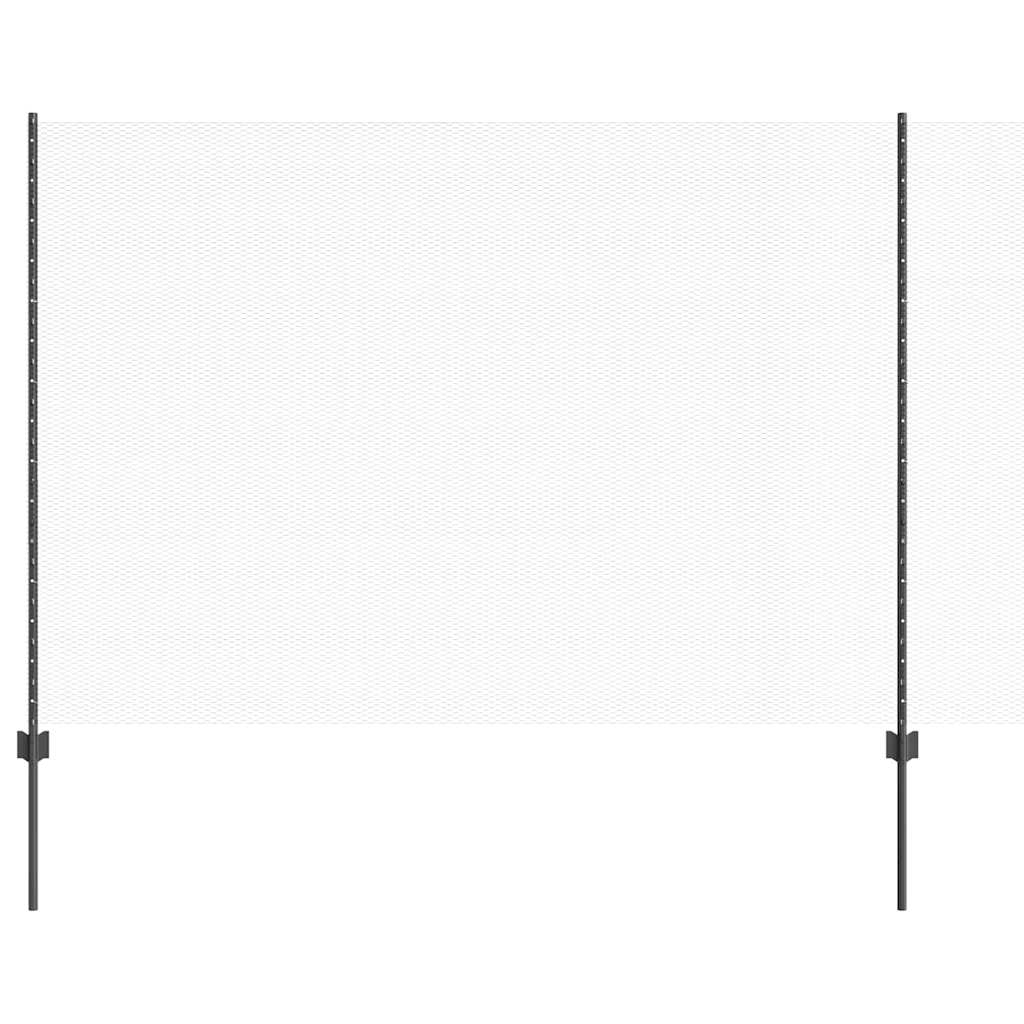 Hexagonal Fence with Post 50 x 1.6 m PVC-Coated Steel Grey Mesh