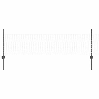 Hexagonal Fence with Post 100 x 0.5 m PVC-Coated Steel Grey