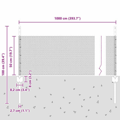 Hexagonal Fence with Post 10 x 0.5 m Galvanised Steel Silver