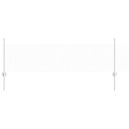 Hexagonal Fence with Post 10 x 0.5 m Galvanised Steel Silver