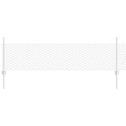 Hexagonal Fence with Post 10 x 0.5 m Galvanised Steel Silver