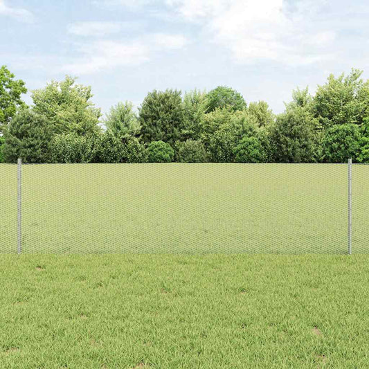 Hexagonal Fence with Post 10 x 0.6 m Galvanised Steel Silver