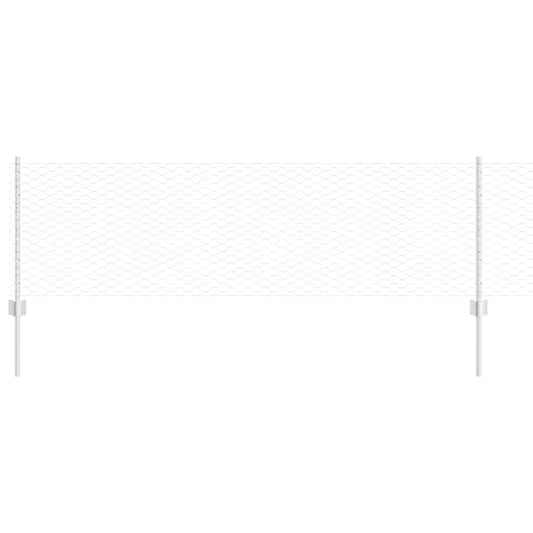 Hexagonal Fence with Post 10 x 0.6 m Galvanised Steel Silver