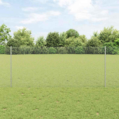 Hexagonal Fence with Post 10 x 1 m Galvanised Steel Silver Mesh