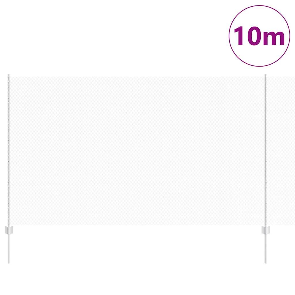 Hexagonal Fence with Post 10 x 1.4 m Galvanised Steel Silver