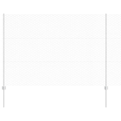 Hexagonal Fence with Post 10 x 1.5 m Galvanised Steel Silver