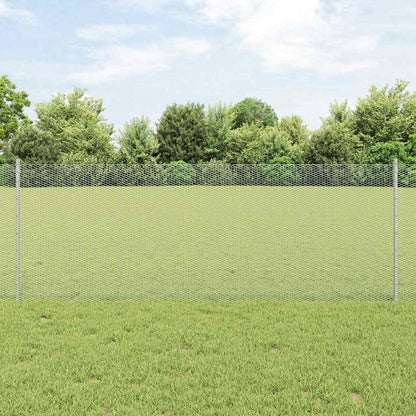 Hexagonal Fence with Post 25 x 0.8 m Galvanised Steel Silver