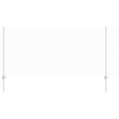 Hexagonal Fence with Post 25 x 1 m Galvanised Steel Silver Mesh