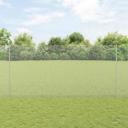 Hexagonal Fence with Post 25 x 1.6 m Galvanised Steel Silver