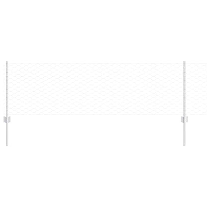 Hexagonal Fence with Post 50 x 0.6 m Galvanised Steel Silver
