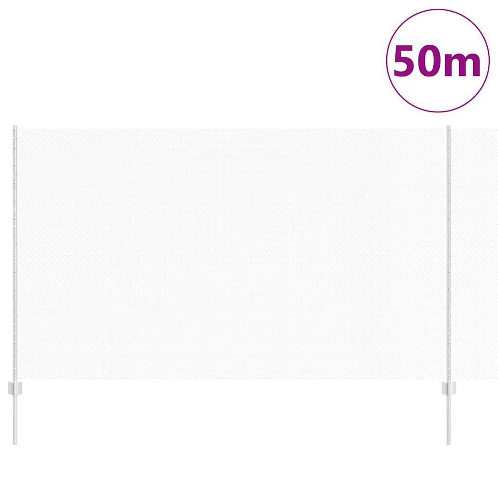Hexagonal Fence with Post 50 x 1.4 m Galvanised Steel Silver
