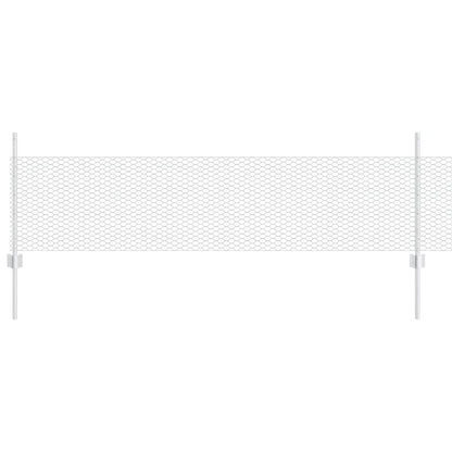 Hexagonal Fence with Post 100 x 0.5 m Galvanised Steel Silver