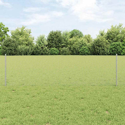 Hexagonal Fence with Post 100 x 0.6 m Galvanised Steel Silver
