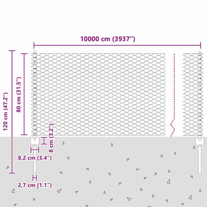 Fence with Post Silver