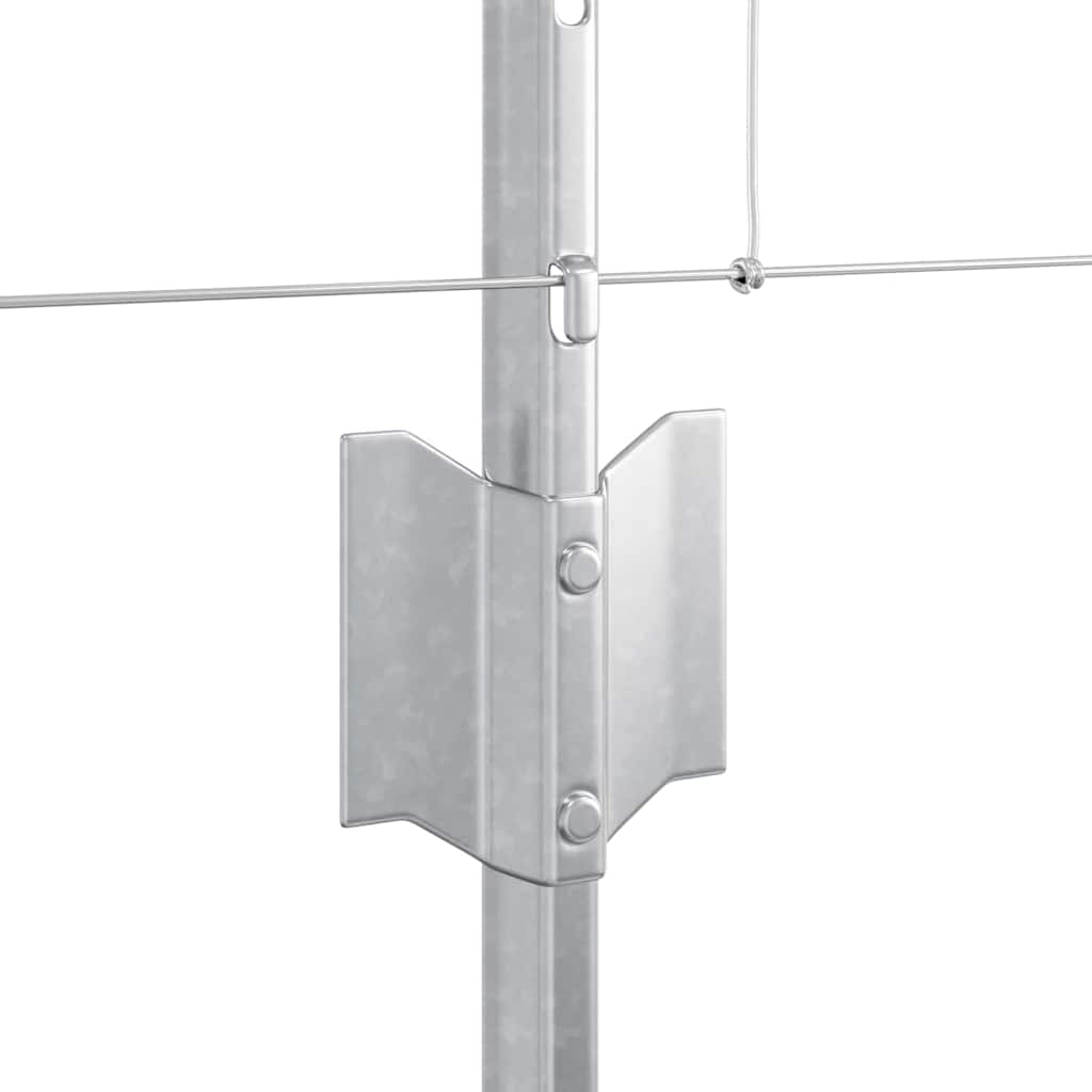 Outdoor Wild Fence with Posts 25 x 0.8 m Galvanised Steel Mesh