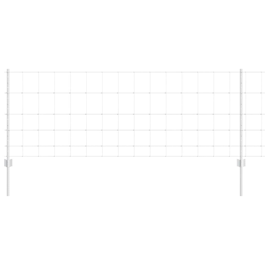 Outdoor Wild Fence with Posts 25 x 0.8 m Galvanised Steel Mesh