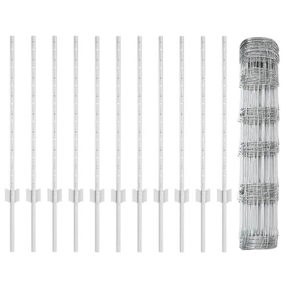 Outdoor Wild Fence with Posts 25 x 0.8 m Galvanised Steel Mesh