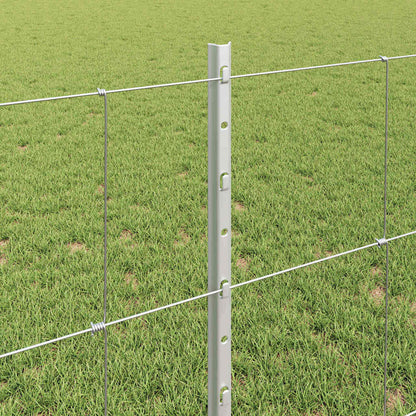 Outdoor Wild Fence with Posts 25 x 0.8 m Galvanised Steel Mesh
