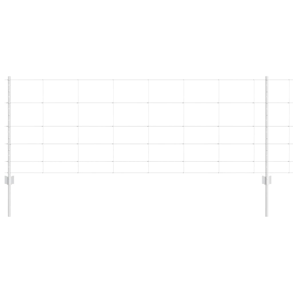 Outdoor Wild Fence with Posts 25 x 0.8 m Galvanised Steel Mesh