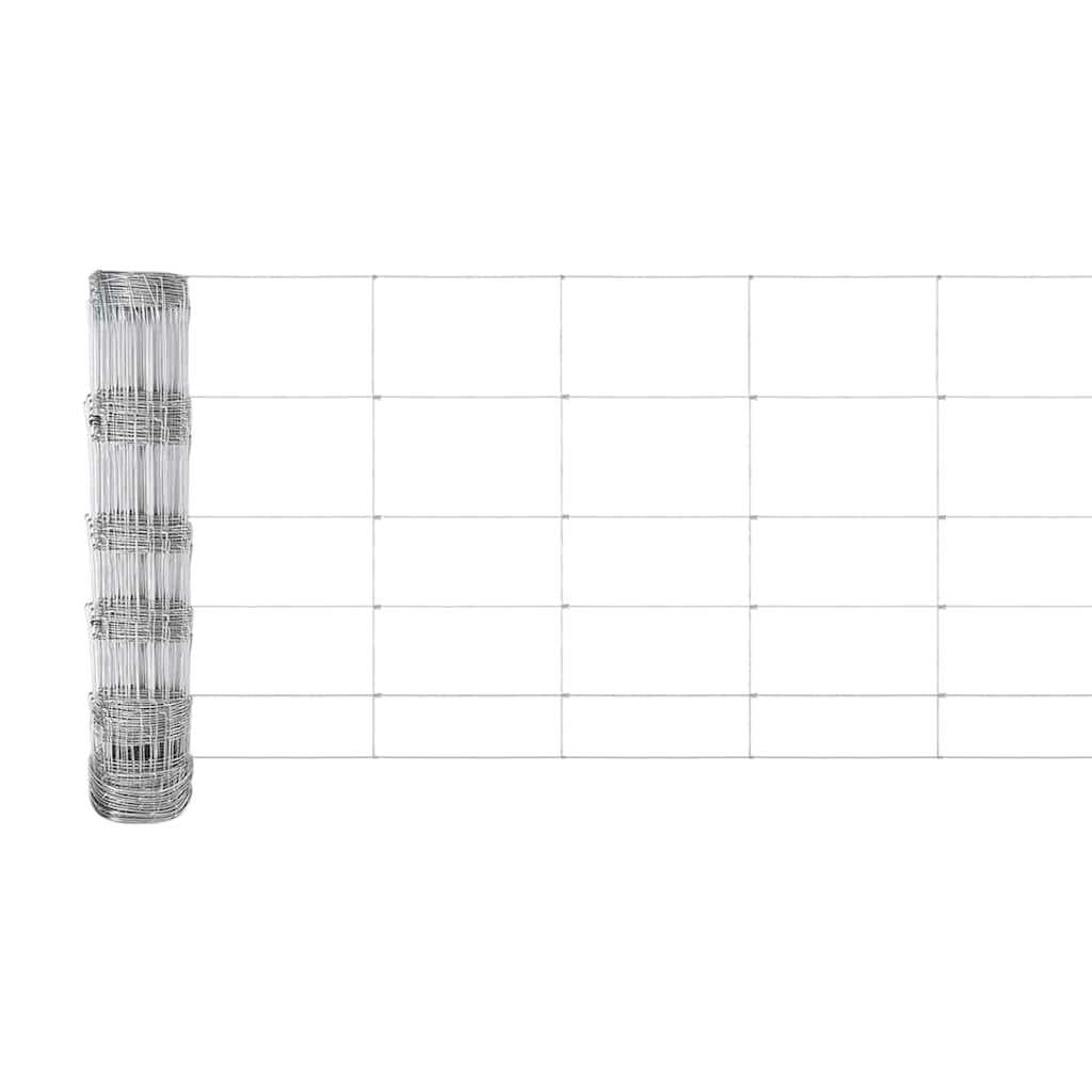 Outdoor Wild Fence with Posts 25 x 0.8 m Galvanised Steel Mesh
