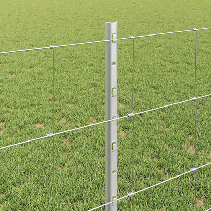 Outdoor Wild Fence with Posts 25 x 0.8 m Galvanised Steel Mesh