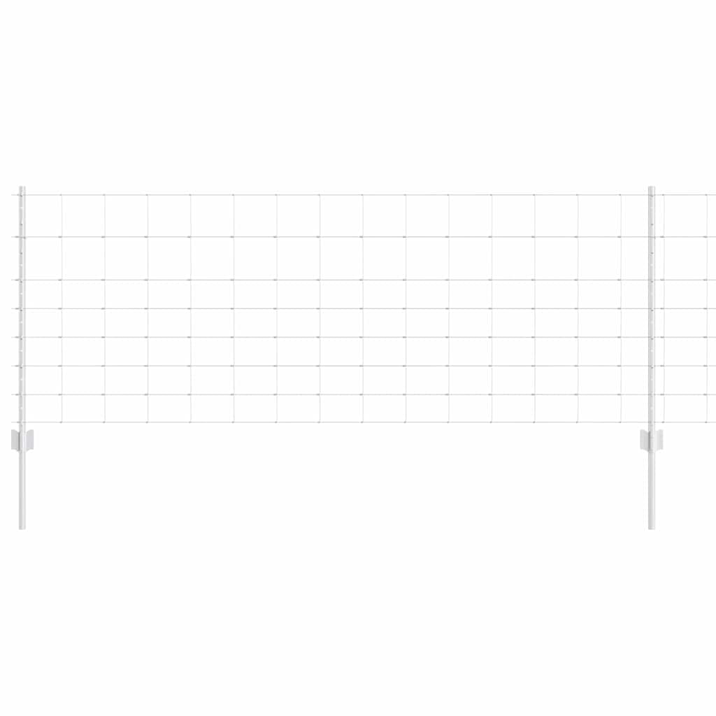 Outdoor Wild Fence with Posts 25 x 0.8 m Galvanised Steel Mesh