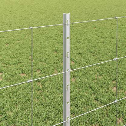 Outdoor Wild Fence with Posts 25 x 0.8 m Galvanised Steel Mesh