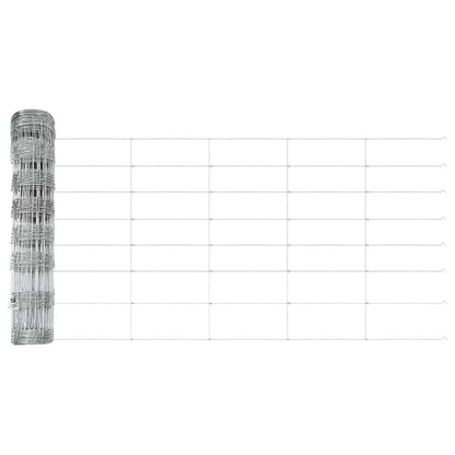 Outdoor Wild Fence with Posts 25 x 0.8 m Galvanised Steel Mesh