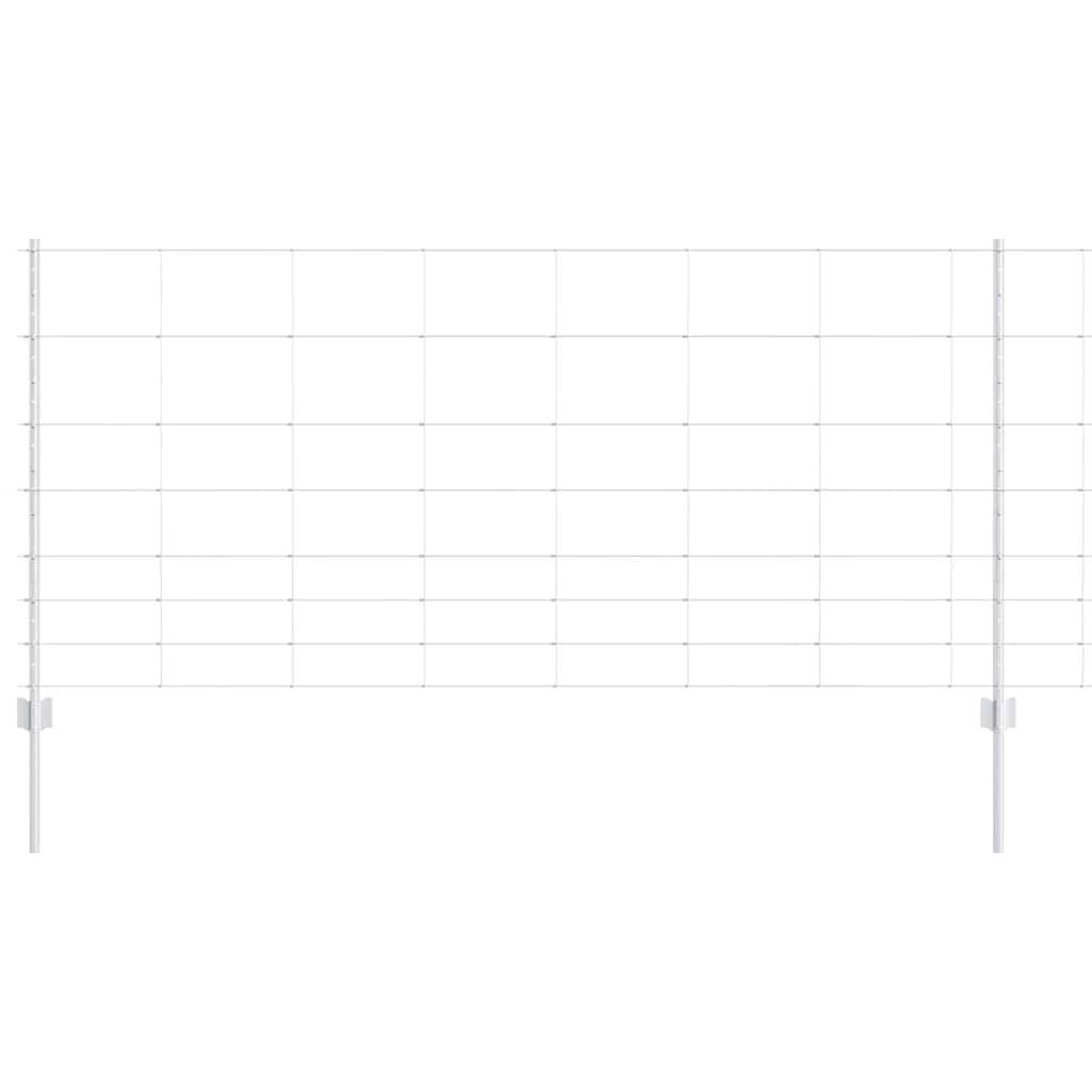 Outdoor Wild Fence with Posts 25 x 1 m Galvanised Steel Silver