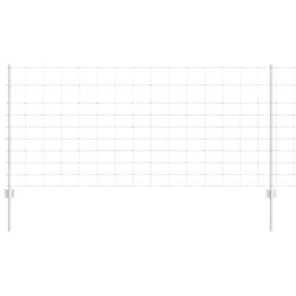 Outdoor Wild Fence with Posts 25 x 1 m Galvanised Steel Silver