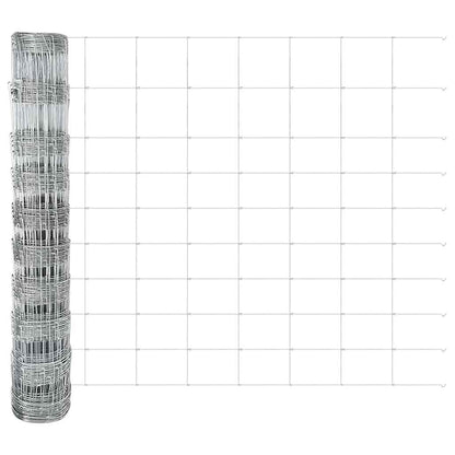 Outdoor Wild Fence with Posts 25 x 1 m Galvanised Steel Silver