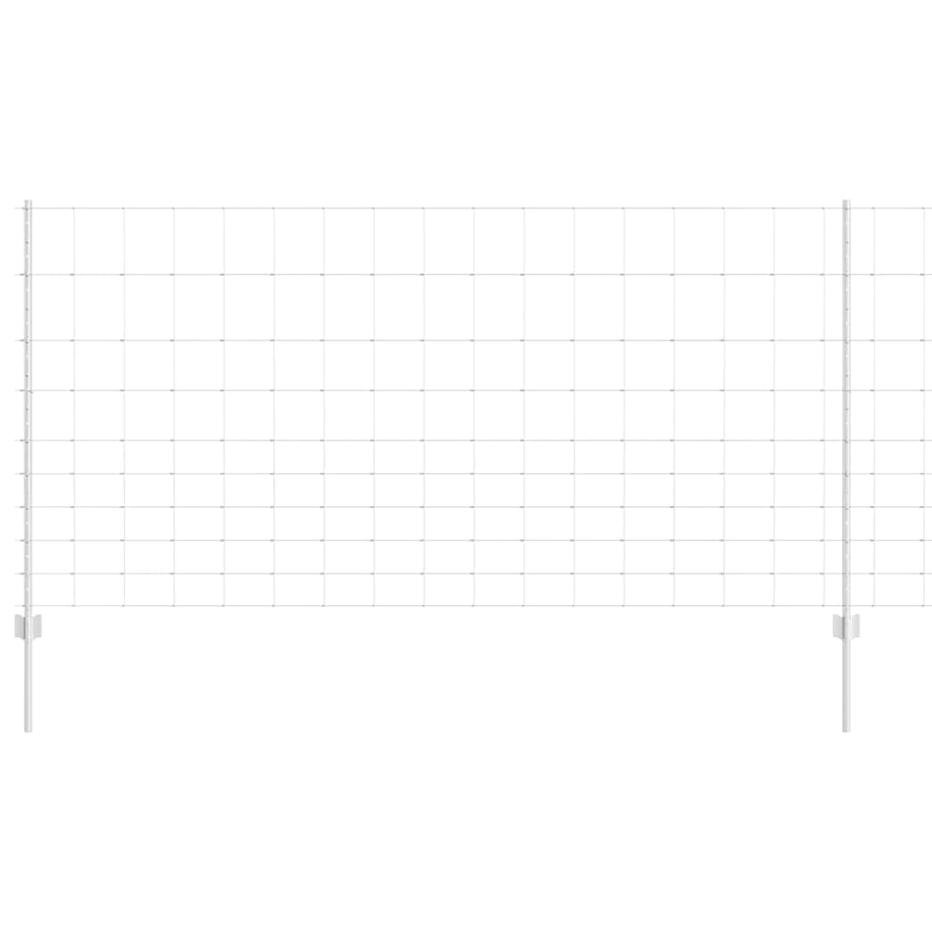 Outdoor Wild Fence with Posts 25 x 1.2 m Galvanised Steel Mesh