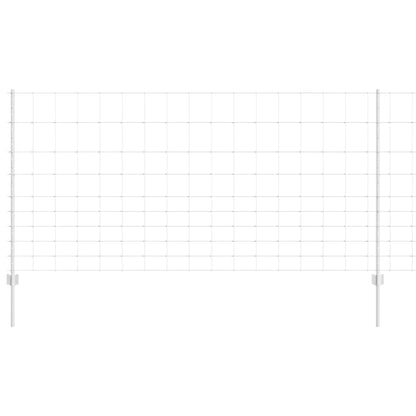 Outdoor Wild Fence with Posts 25 x 1.2 m Galvanised Steel Mesh