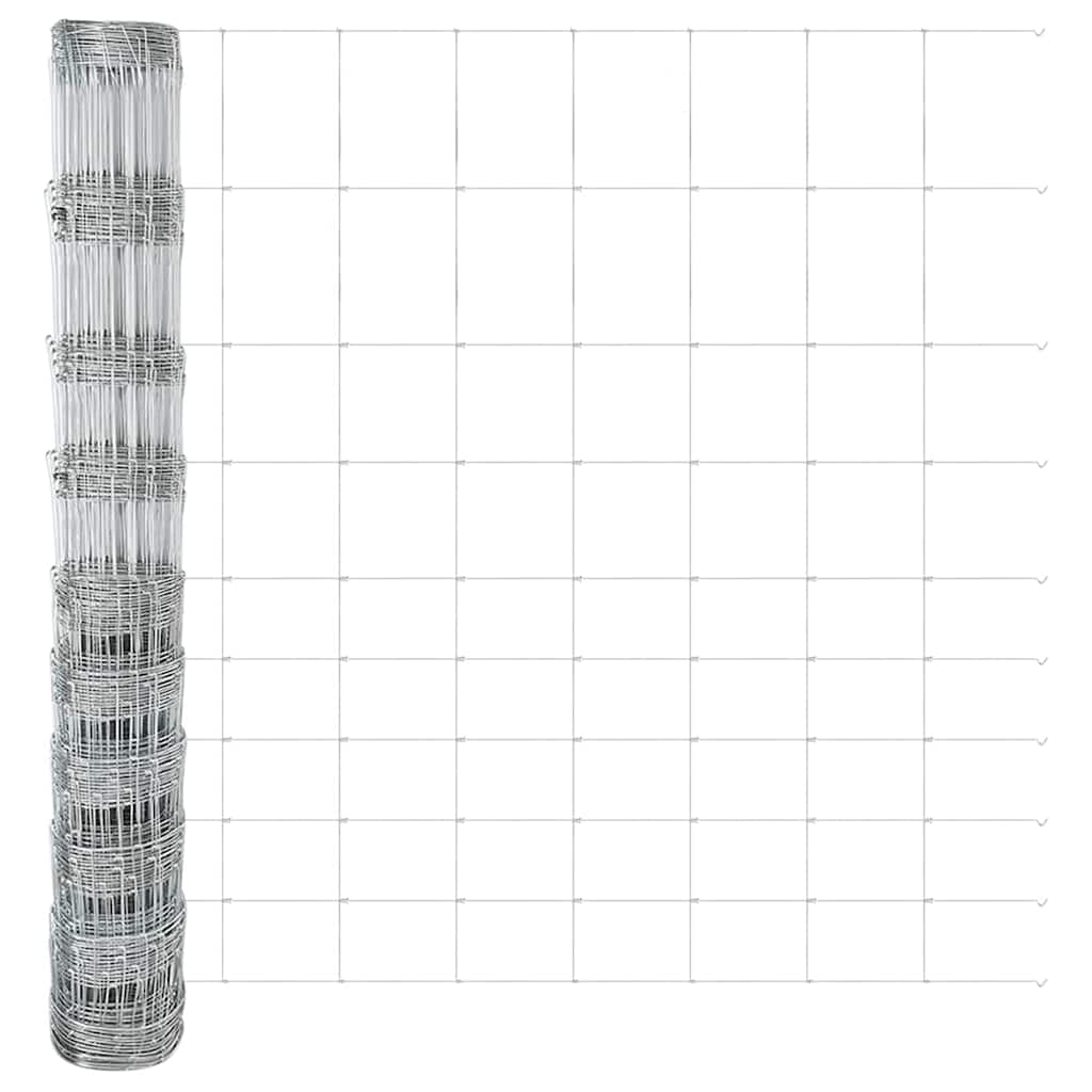 Outdoor Wild Fence with Posts 25 x 1.2 m Galvanised Steel Mesh