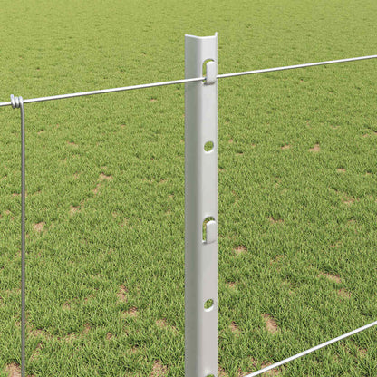 Outdoor Wild Fence with Posts 25 x 1.2 m Galvanised Steel Mesh