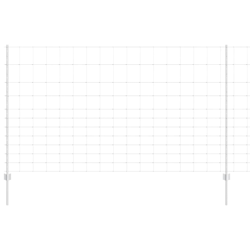 Outdoor Wild Fence with Posts 25 x 1.4 m Galvanised Steel Mesh