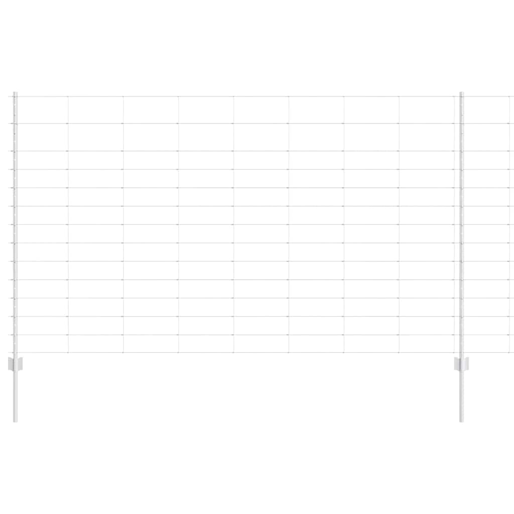 Outdoor Wild Fence with Posts 25 x 1.4 m Galvanised Steel Mesh