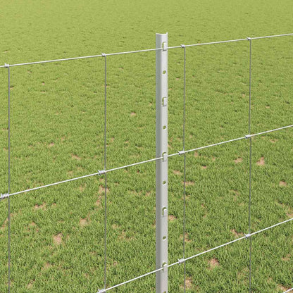 Outdoor Wild Fence with Posts 25 x 1.5 m Galvanised Steel Mesh