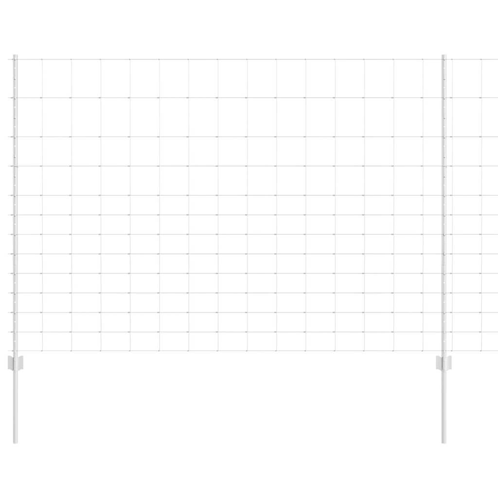 Outdoor Wild Fence with Posts 25 x 1.5 m Galvanised Steel Mesh