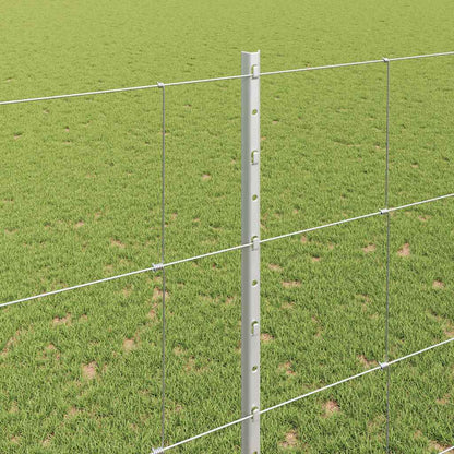 Outdoor Wild Fence with Posts 25 x 1.5 m Galvanised Steel Mesh