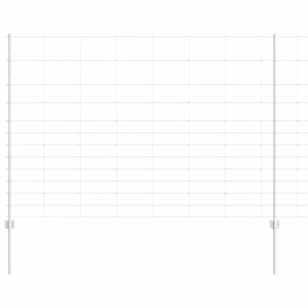 Outdoor Wild Fence with Posts 25 x 1.5 m Galvanised Steel Mesh