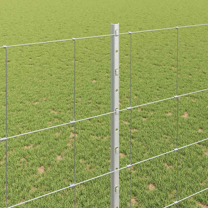 Outdoor Wild Fence with Posts 25 x 1.5 m Galvanised Steel Mesh