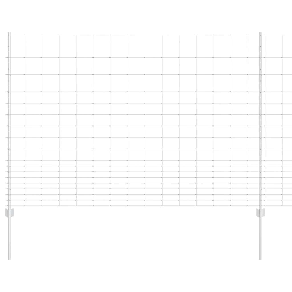 Outdoor Wild Fence with Posts 25 x 1.5 m Galvanised Steel Mesh
