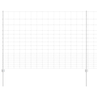 Outdoor Wild Fence with Posts 25 x 1.5 m Galvanised Steel Mesh