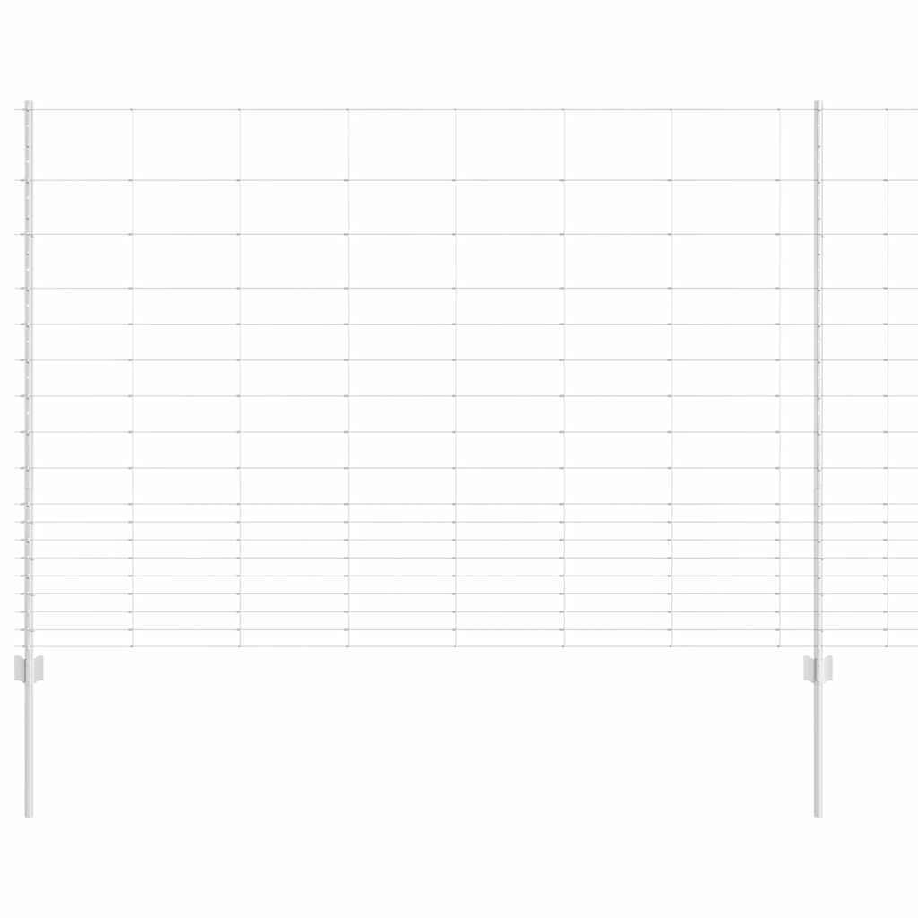 Outdoor Wild Fence with Posts 25 x 1.5 m Galvanised Steel Mesh