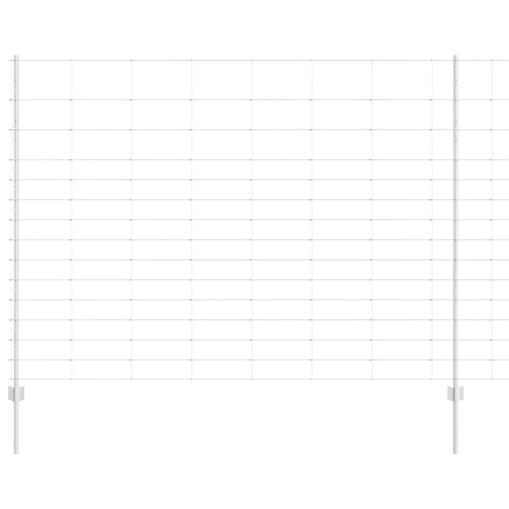 Outdoor Wild Fence with Posts 25 x 1.6 m Galvanised Steel Mesh